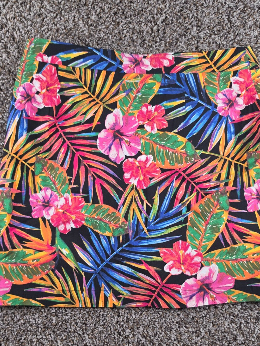 Rafaella Women's Sz L Stretch Skort black-multi tropical floral print Golf NEW